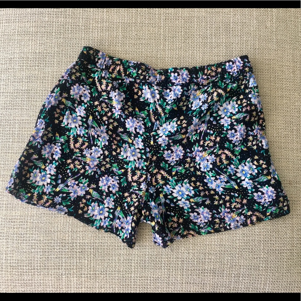 Anthropologie Navy Blue Floral Shorts